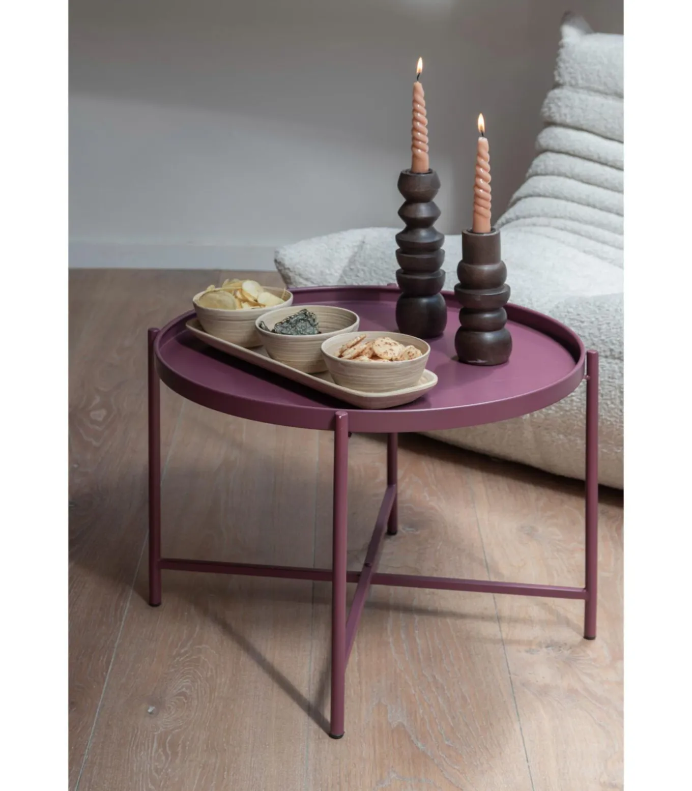 Salontafel Meseta - Paars - 50x50x38.5cm