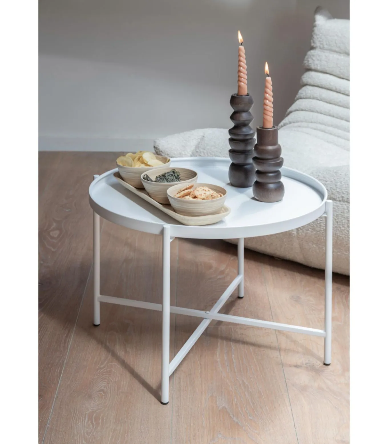 Salontafel Meseta - Wit - 50x50x38.5cm