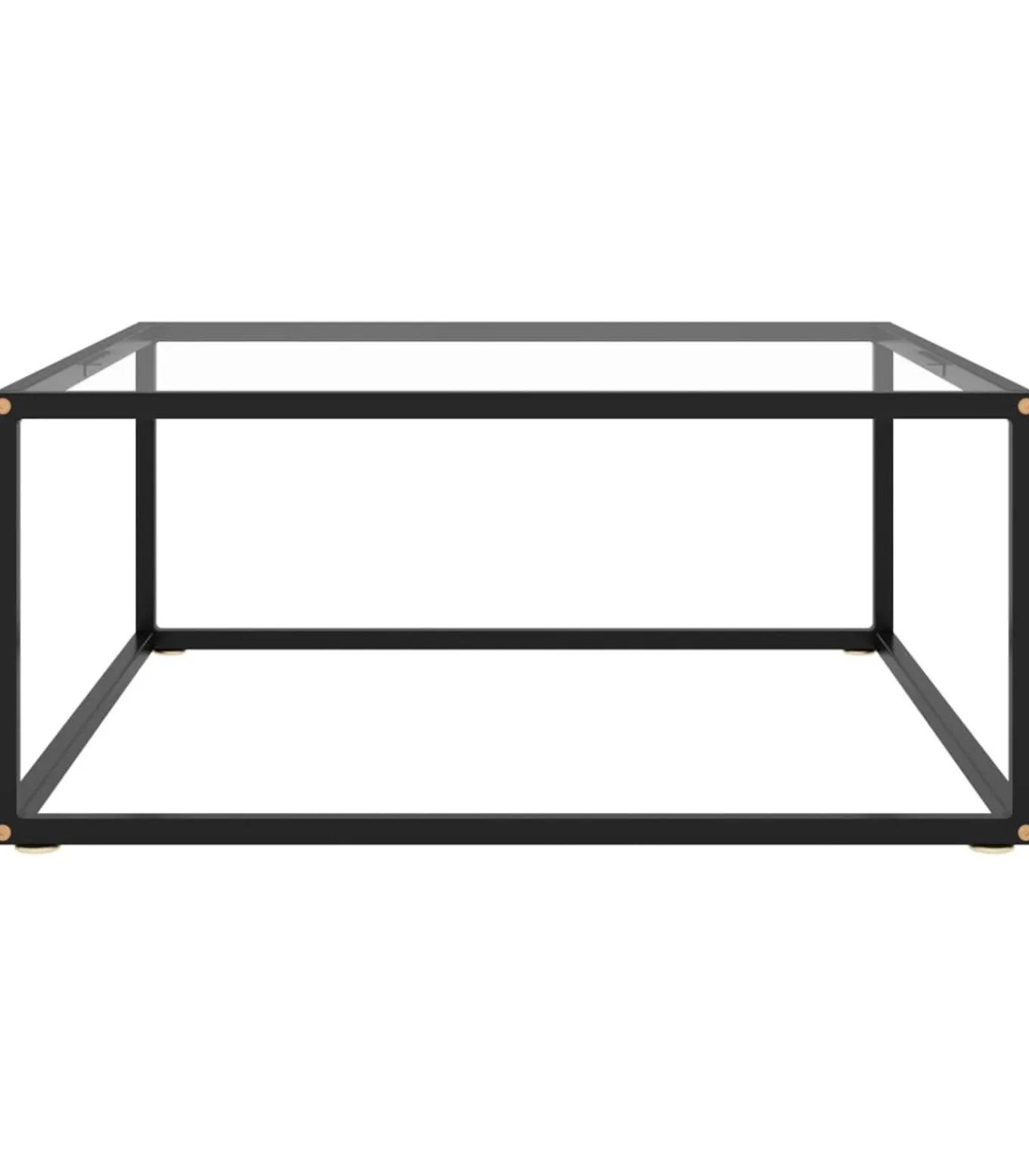 Salontafel met gehard glas 80x80x35 cm zwart