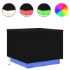 Salontafel met LED-verlichting 50x50x40 cm zwart eikenkleurig