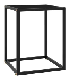 Salontafel met zwart glas 40x40x50 cm zwart