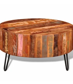 Salontafel rond massief gerecycled hout