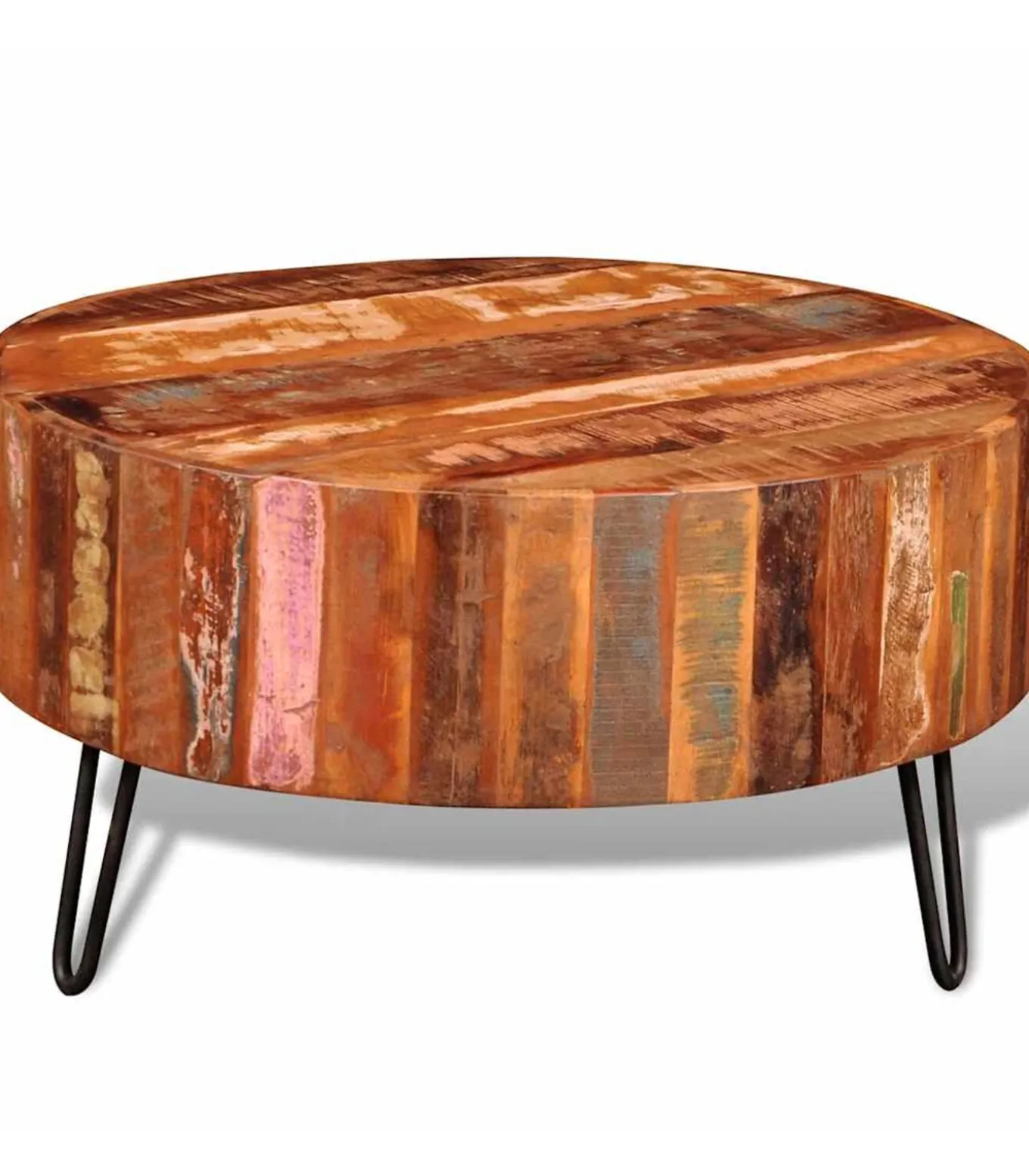 Salontafel rond massief gerecycled hout