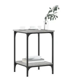 Salontafel 40x40x55 cm bewerkt hout grijs sonoma eikenkleurig