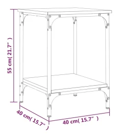 Salontafel 40x40x55 cm bewerkt hout grijs sonoma eikenkleurig