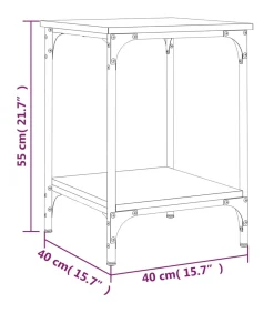 Salontafel 40x40x55 cm bewerkt hout sonoma eikenkleurig