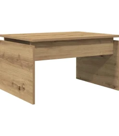Salontafel 68x50x38 cm bewerkt hout artisanaal eikenkleur