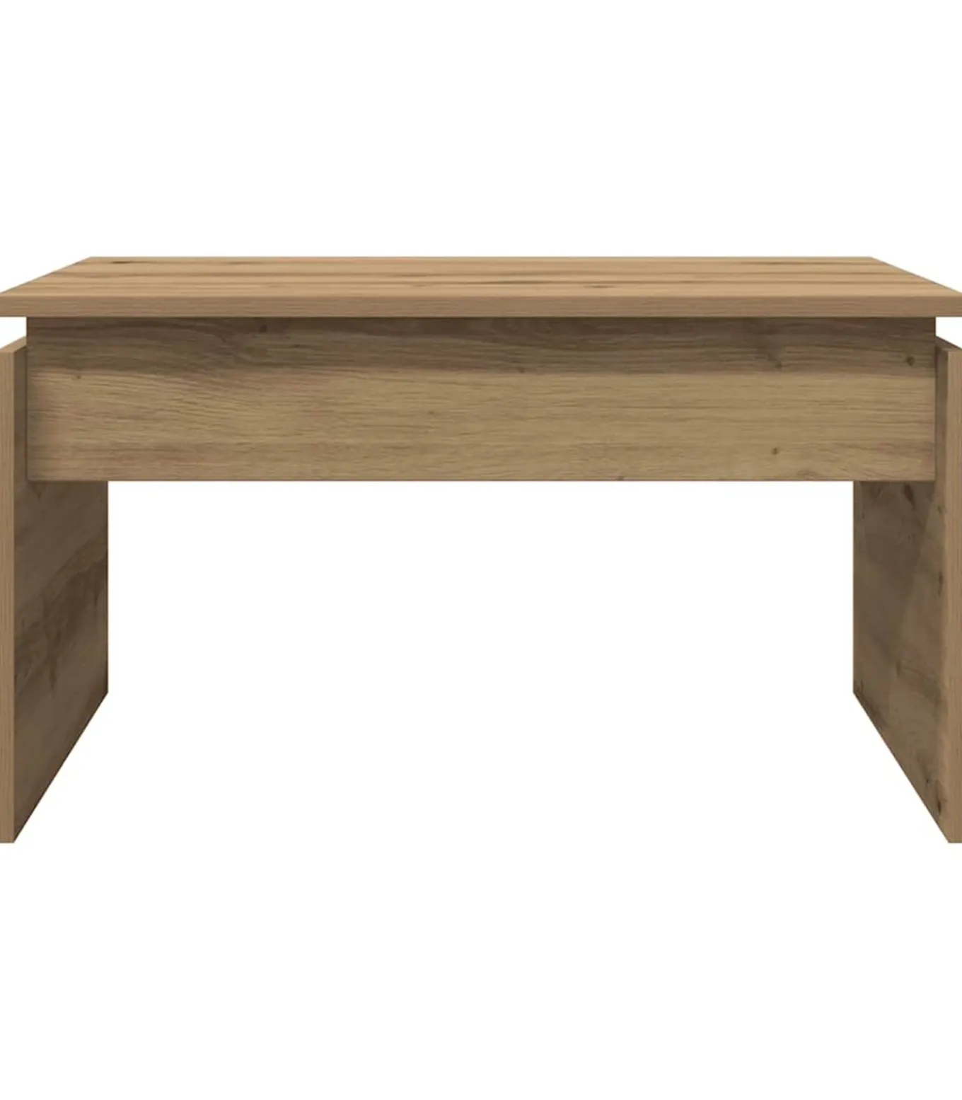 Salontafel 68x50x38 cm bewerkt hout artisanaal eikenkleur