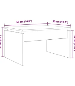 Salontafel 68x50x38 cm bewerkt hout artisanaal eikenkleur