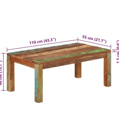 Salontafel 110x55x40 cm Massief gerecycled hout