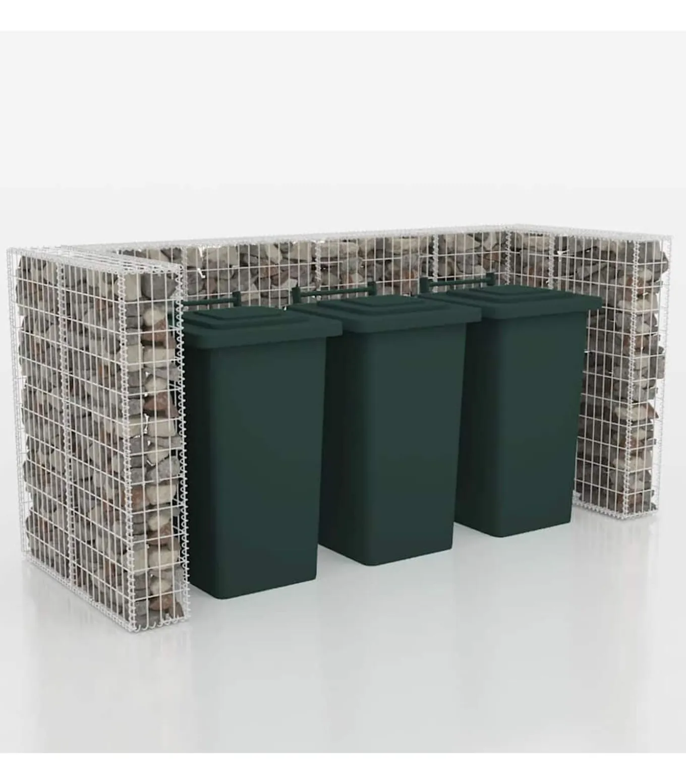 Schanskorf drievoudige vuilnisbak ombouw 250x100x120 cm staal