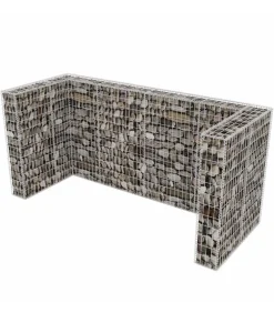 Schanskorf drievoudige vuilnisbak ombouw 250x100x120 cm staal