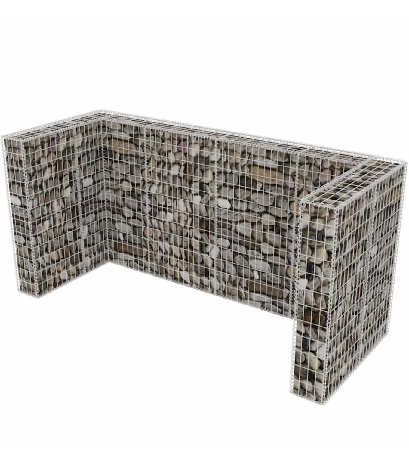 Schanskorf drievoudige vuilnisbak ombouw 250x100x120 cm staal