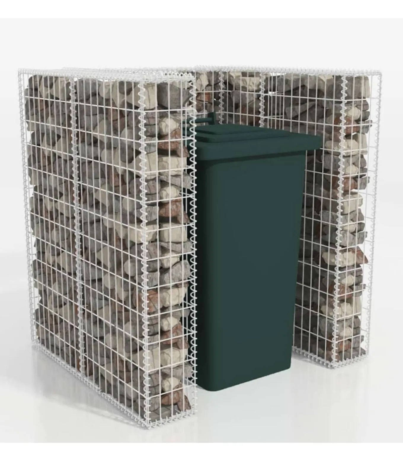 Schanskorf enkele vuilnisbak ombouw 110x100x120 cm staal