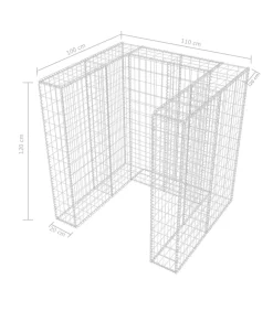 Schanskorf enkele vuilnisbak ombouw 110x100x120 cm staal