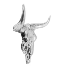 Schedel muurdecoratie aluminium zilver