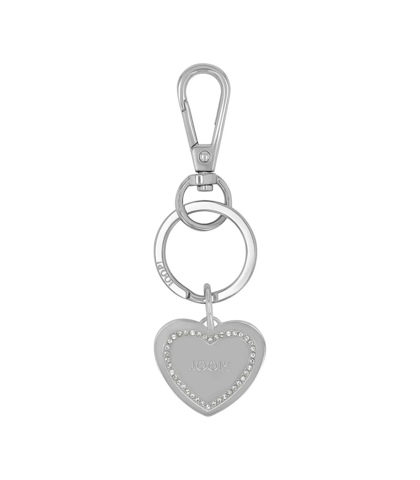 Schlüsselring voor dames, roestvrij staal, zirkonia | hart