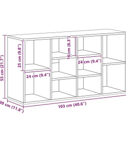 Schoenenbank 103x30x55 cm bewerkt hout gerookt eikenkleurig