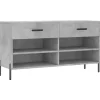 Schoenenbank 102x35x55 cm bewerkt hout betongrijs