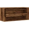 Schoenenbank 100x35x45 cm bewerkt hout oud houtkleurig