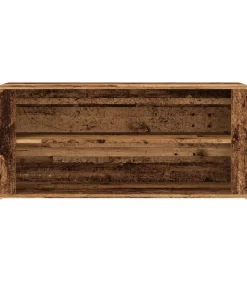 Schoenenbank 100x35x45 cm bewerkt hout oud houtkleurig