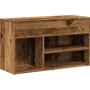 Schoenenbank 80x30x45 cm bewerkt hout oud houtkleurig