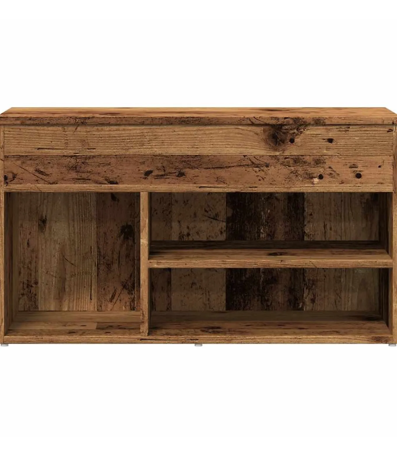 Schoenenbank 80x30x45 cm bewerkt hout oud houtkleurig