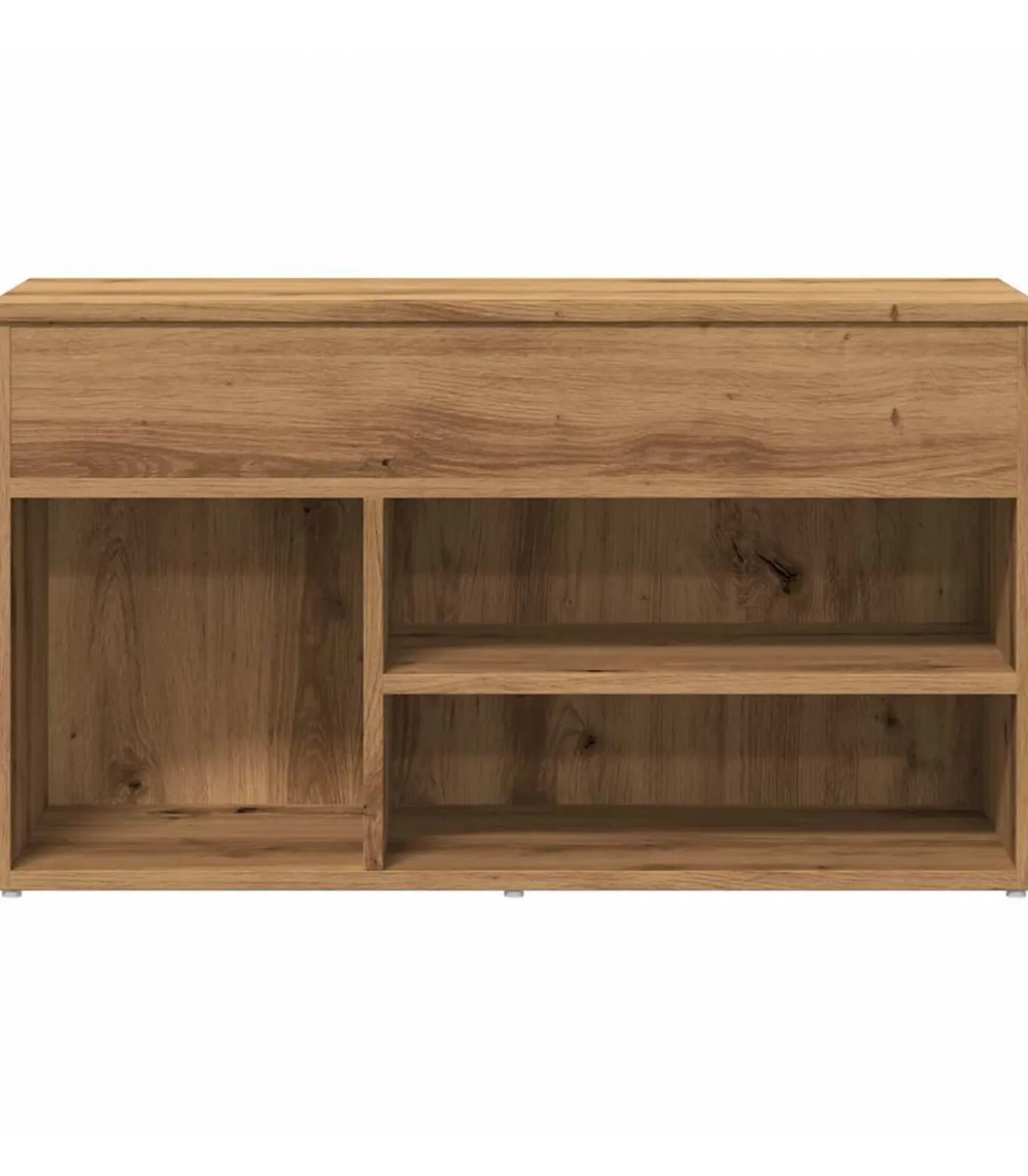 Schoenenbankje 80x30x45 cm bewerkt hout artisanaal eikenkleur