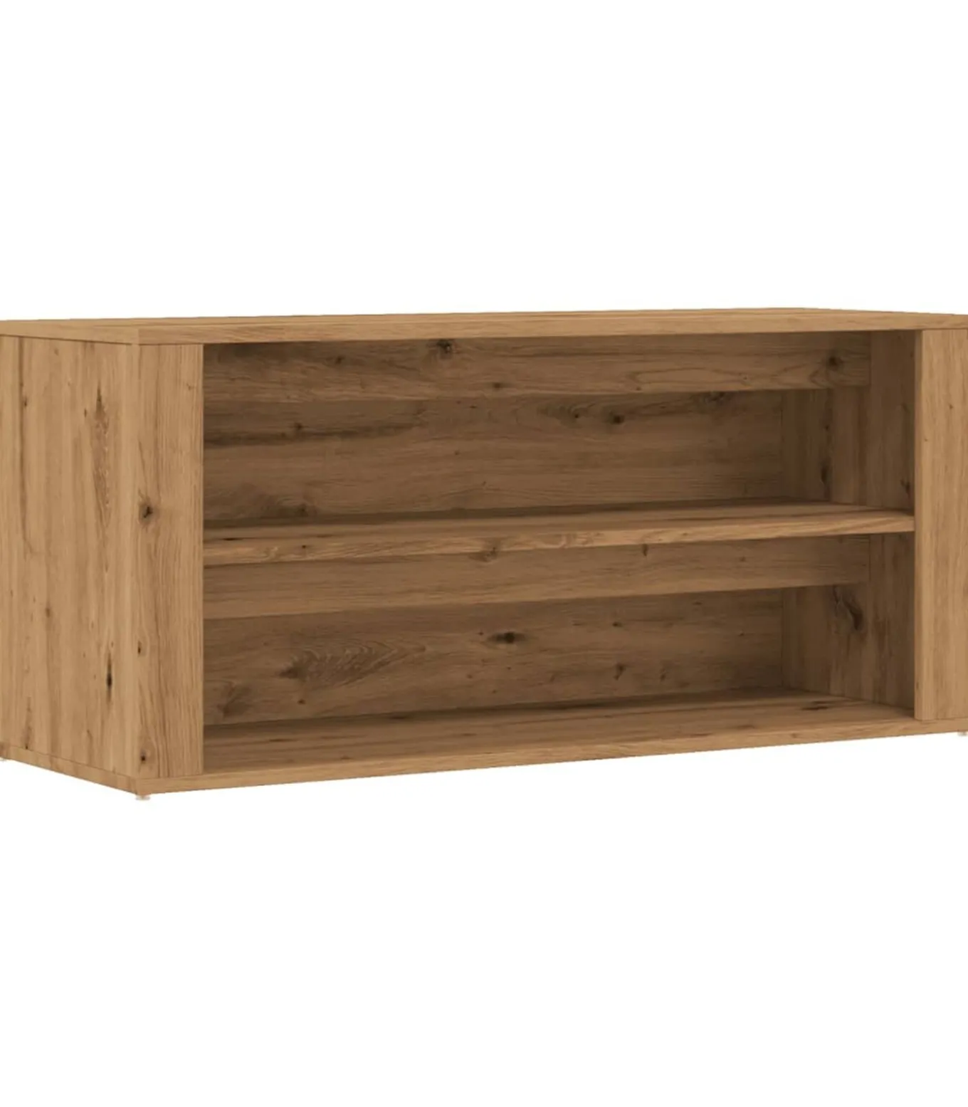 Schoenenbankje 100x35x45 cm bewerkt hout artisanaal eikenkleur