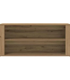 Schoenenbankje 100x35x45 cm bewerkt hout artisanaal eikenkleur