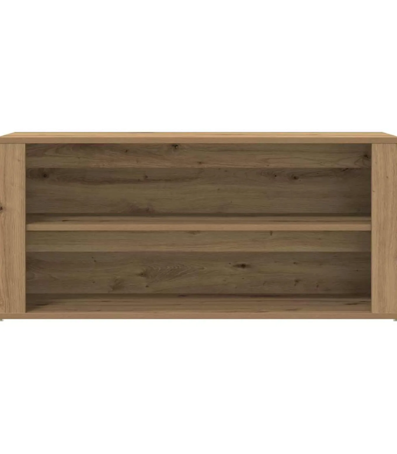 Schoenenbankje 100x35x45 cm bewerkt hout artisanaal eikenkleur
