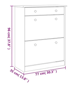 Schoenenkast ALTA 77x35x96 cm massief grenenhout