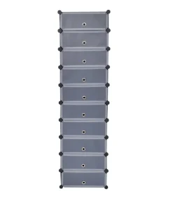 Schoenenkast met 10 ineengrijpende vakken zwart