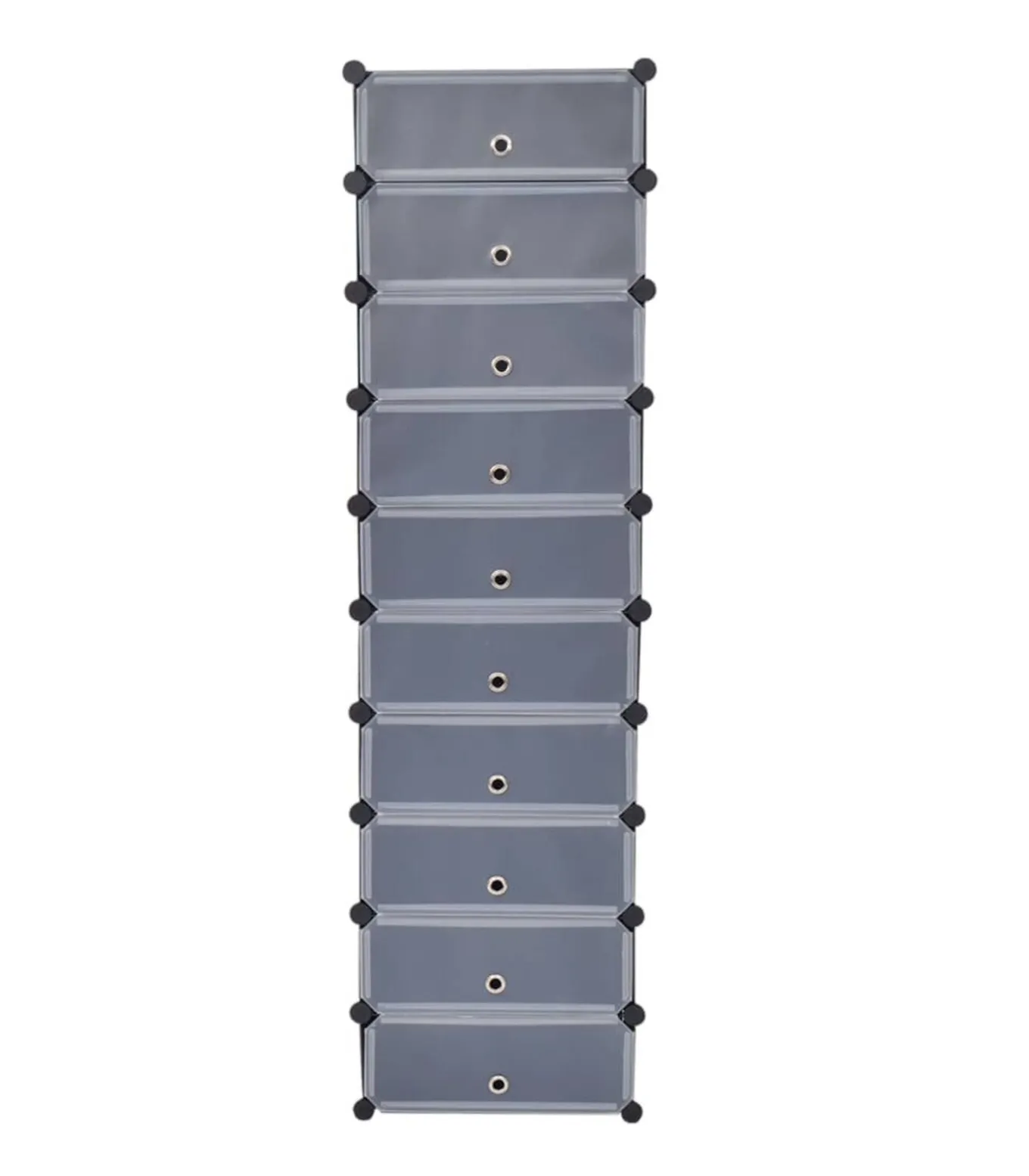 Schoenenkast met 10 ineengrijpende vakken zwart