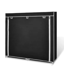 Schoenenkast met hoes 115x28x110 stof zwart