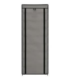 Schoenenkast met hoes 57x29x162 cm stof grijs