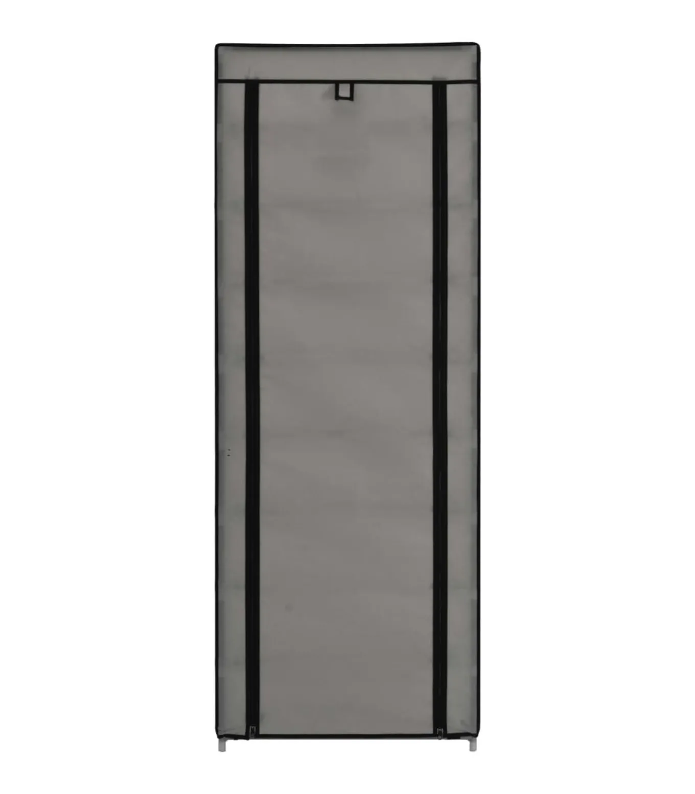 Schoenenkast met hoes 57x29x162 cm stof grijs