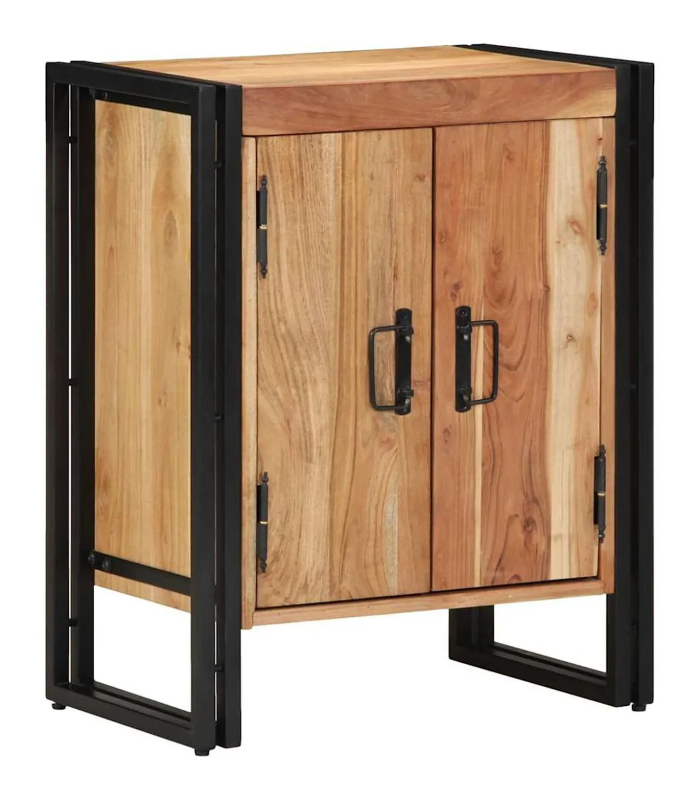 Schoenenkast met plank Zwart 30 x 30 x 40 cm Massief acaciahout