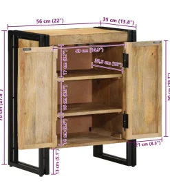 Schoenenkast met plank Zwart 30 x 30 x 40 cm Massief mangohout