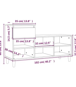 Schoenenkast 102x36x60 cm bewerkt hout sonoma eikenkleurig