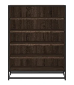 Schoenenkast 75x38x97,5 cm bewerkt hout en metaal bruin eiken