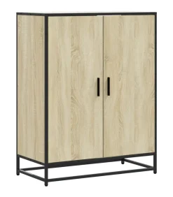 Schoenenkast 75x38x97,5 cm bewerkt hout en metaal sonoma eiken