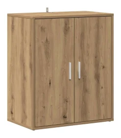 Schoenenkast 60x35x70 cm bewerkt hout artisanaal eikenkleur