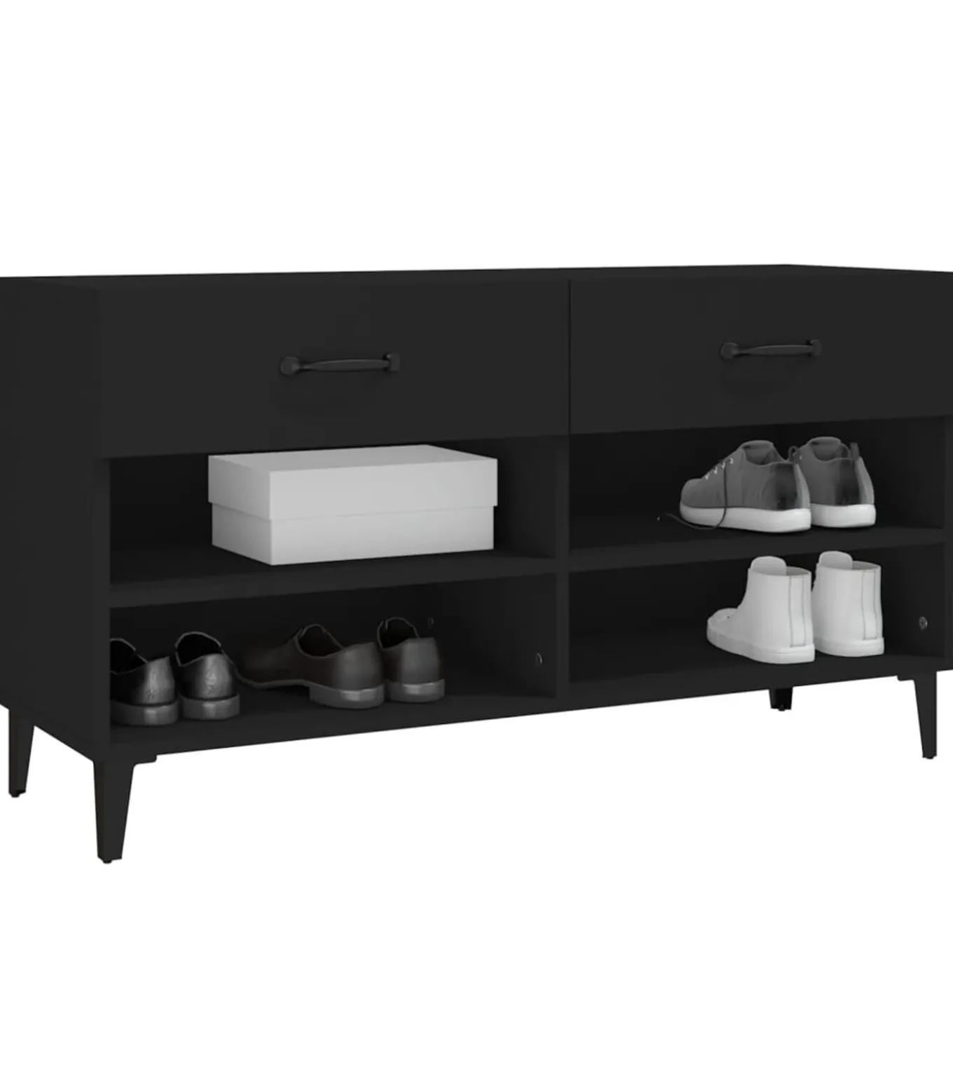 Schoenenkast 102x35x55 cm bewerkt hout zwart