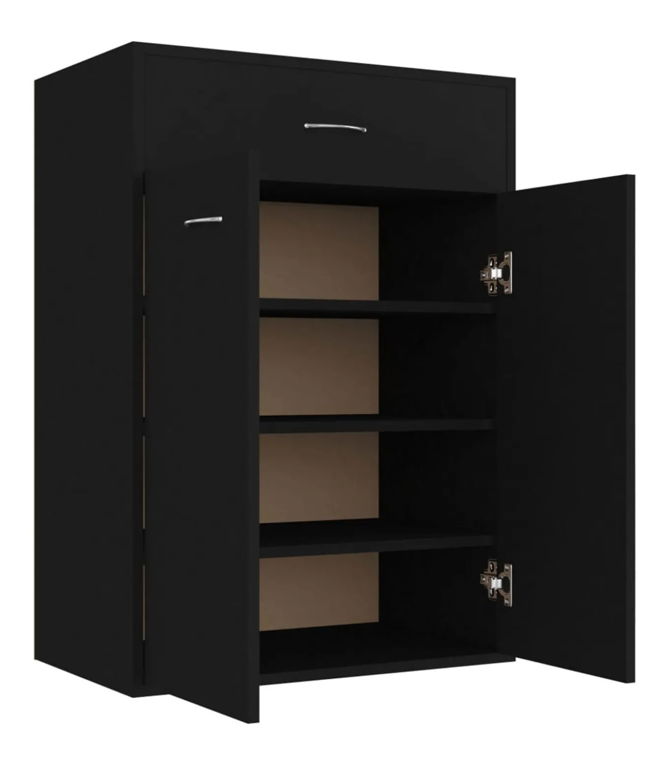 Schoenenkast 60x35x84 cm bewerkt hout zwart