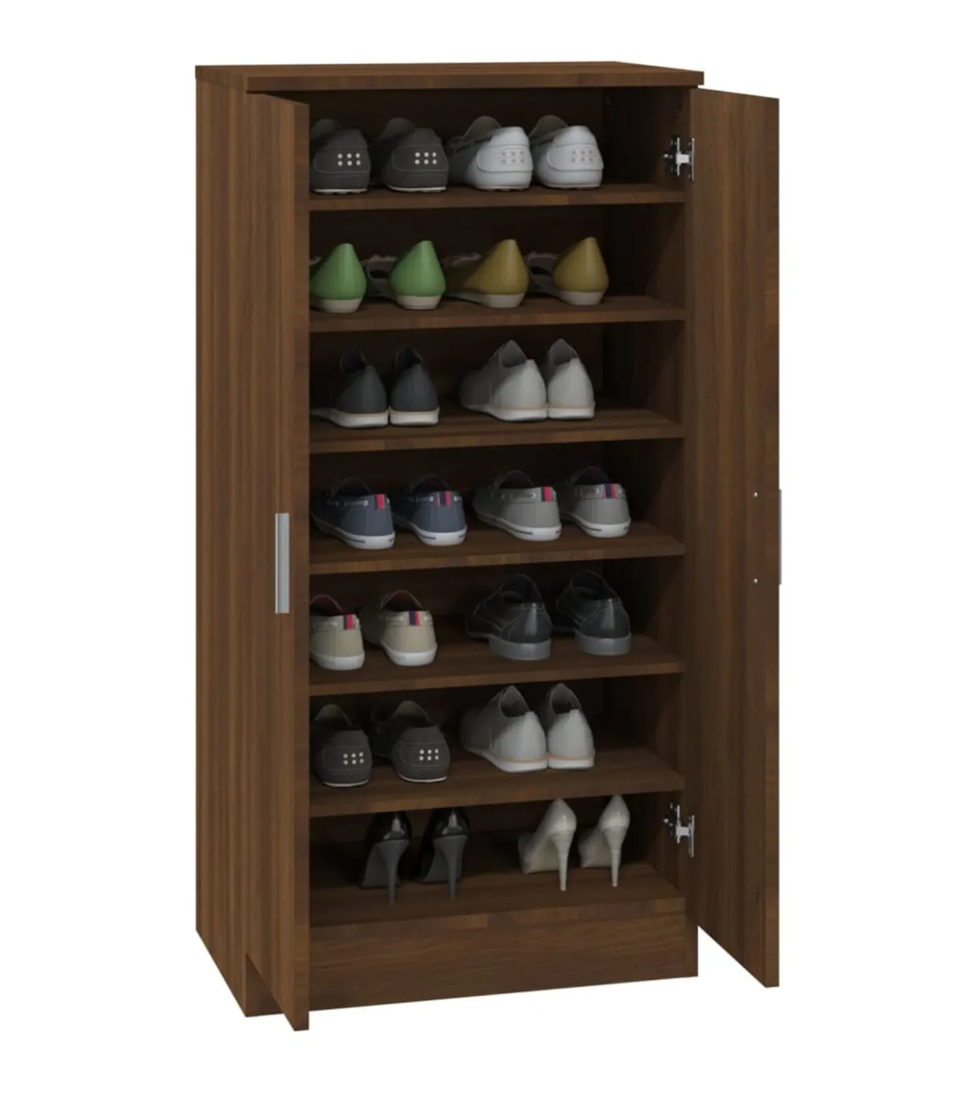 Schoenenkast 55x35x108 cm bewerkt hout bruin eikenkleur