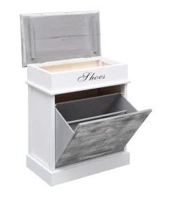 Schoenenkast 50x28x58 cm paulowniahout grijs