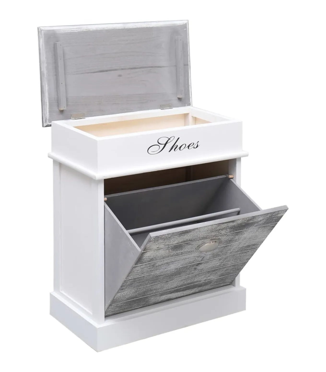 Schoenenkast 50x28x58 cm paulowniahout grijs