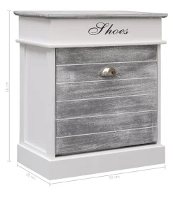 Schoenenkast 50x28x58 cm paulowniahout grijs