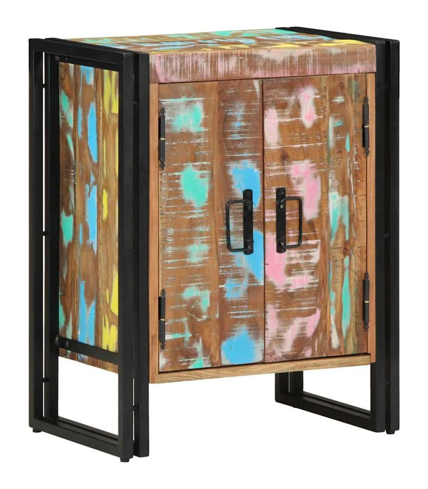 Schoenenkast Zwart 30 x 30 x 40 cm Massief gerecycled hout